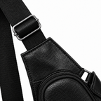 Sacoche Bandoulière Homme en Cuir Véritable Forme Demi-Lune, photo 4 sur 7