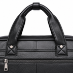 Sacoche Ordinateur Homme en Cuir de Vachette Noir 16 pouces, photo 3 sur 8