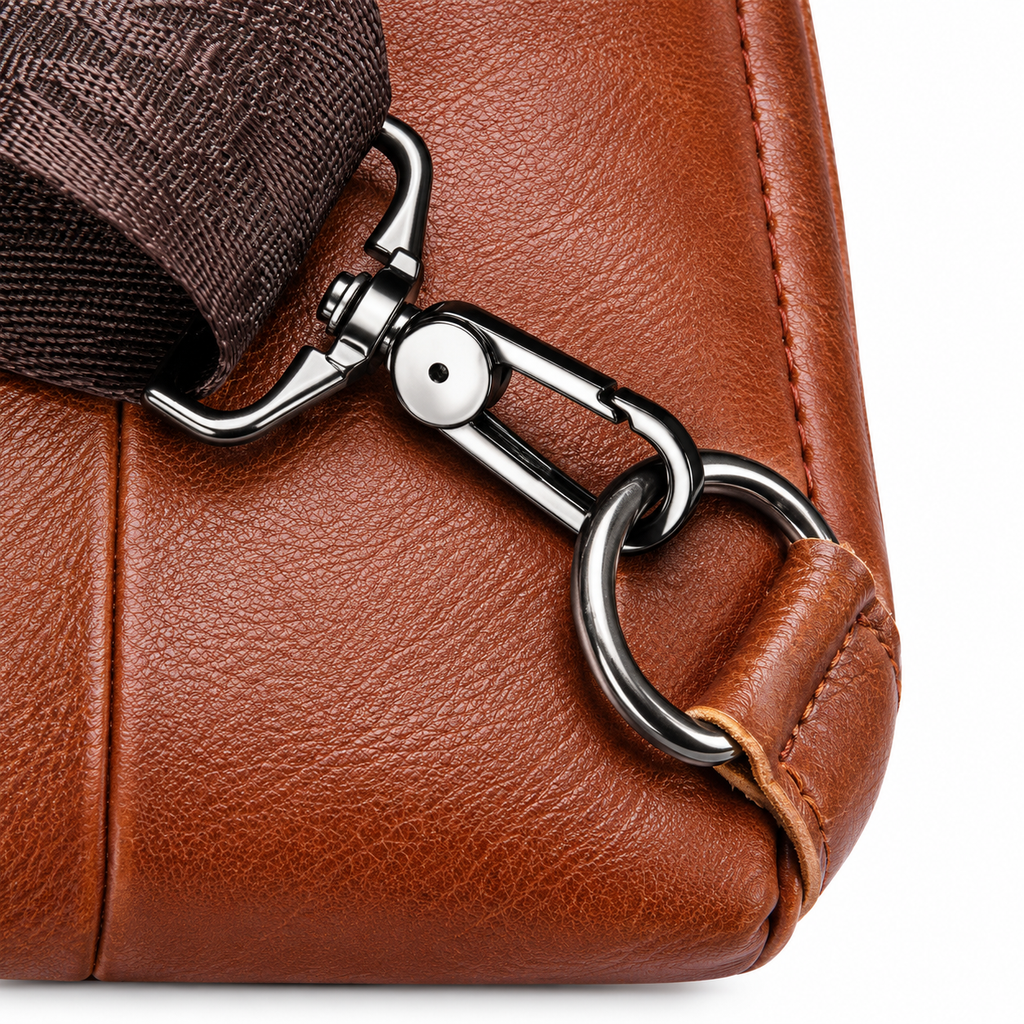 Sacoche Bandoulière Homme en Cuir Véritable à Port USB, photo 4 sur 5