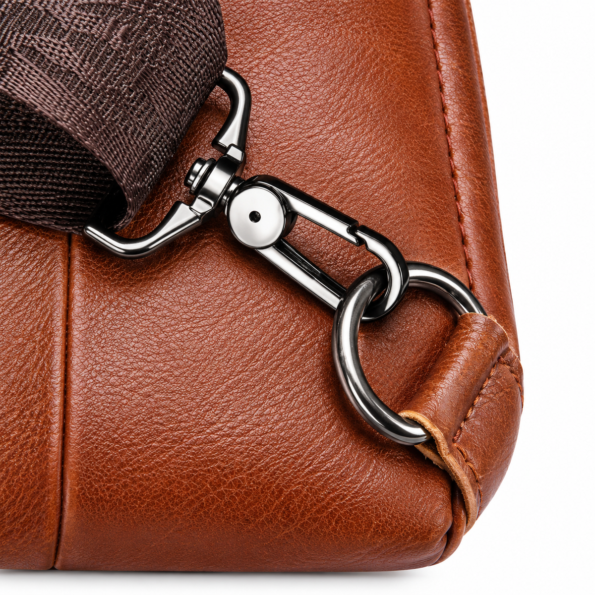 Sacoche Bandoulière Homme en Cuir Véritable à Port USB, photo 4 sur 5