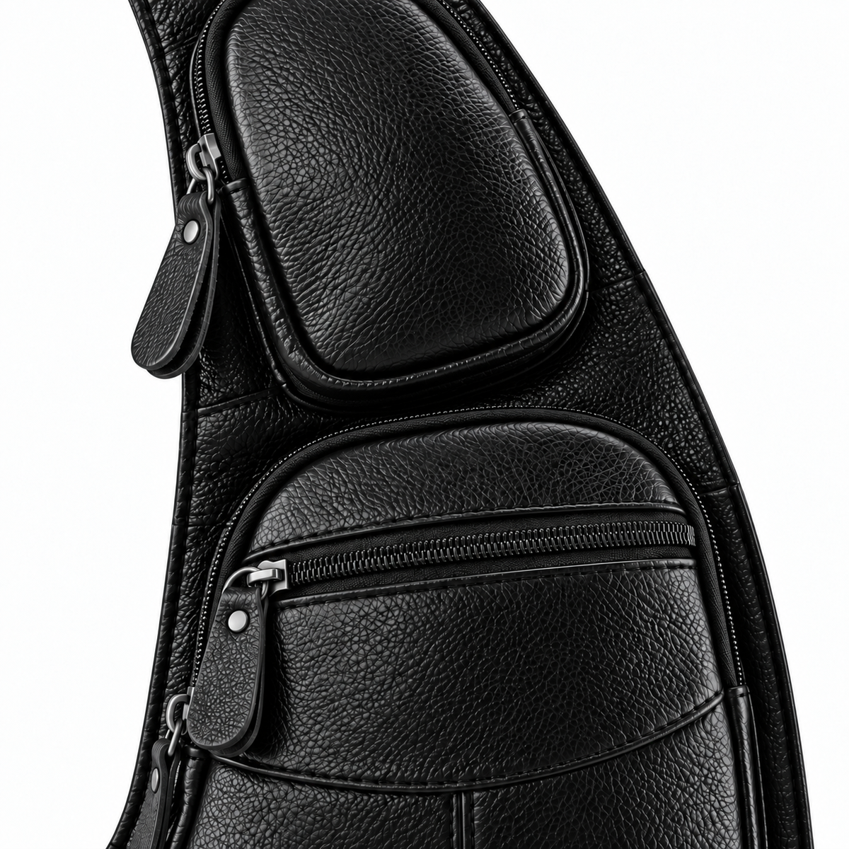 Sacoche Bandoulière Homme en Cuir Véritable Forme Demi-Lune, photo 5 sur 7