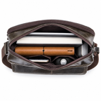 Sacoche Bandoulière Homme en Cuir Huilé à Quatre Rangements, photo 6 sur 7