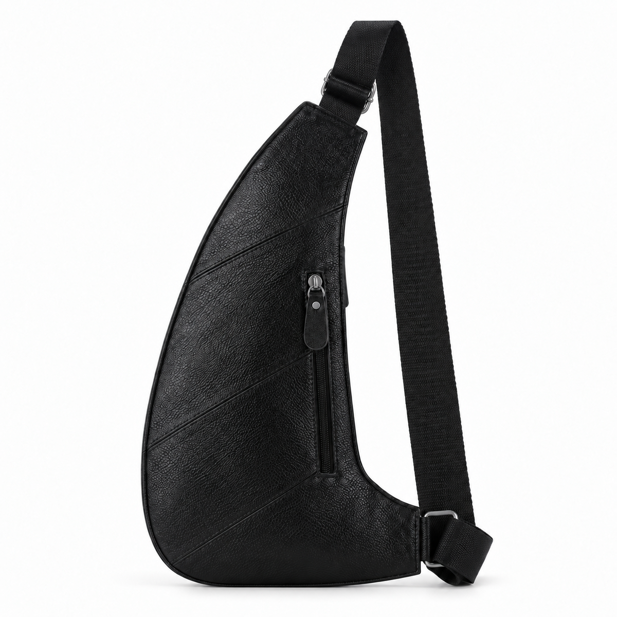 Sacoche Bandoulière Homme en Cuir Véritable Forme Demi-Lune, photo 6 sur 7