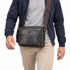 Sacoche Bandoulière Homme en Cuir Huilé à Quatre Rangements, photo 7 sur 7