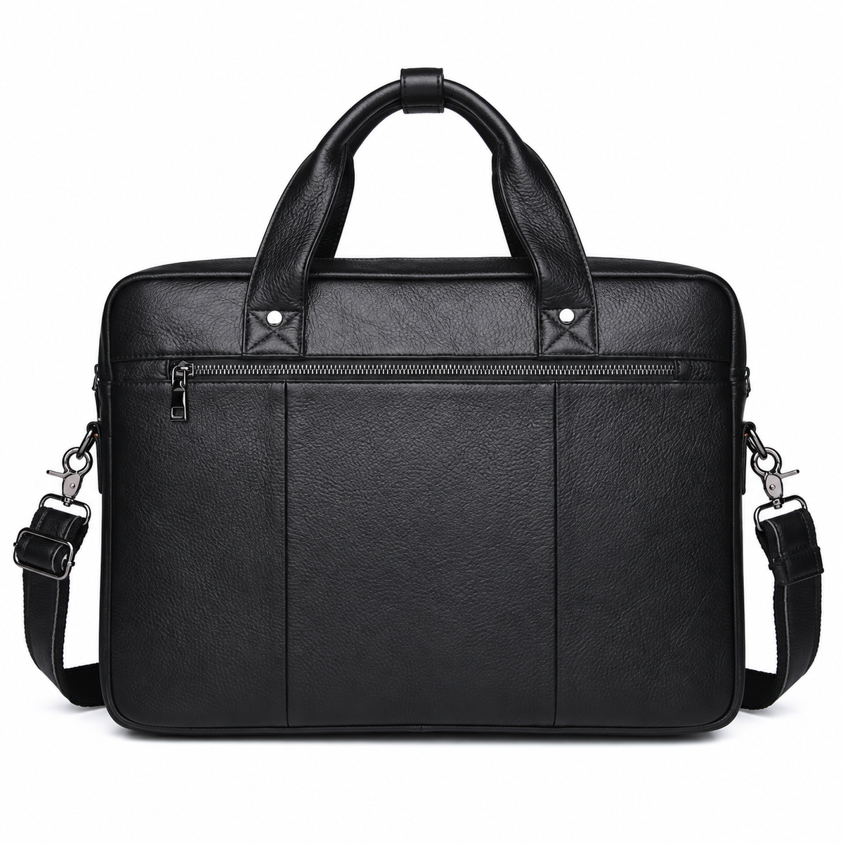 Sacoche Ordinateur Homme en Cuir de Vachette Noir 16 pouces, photo 6 sur 8