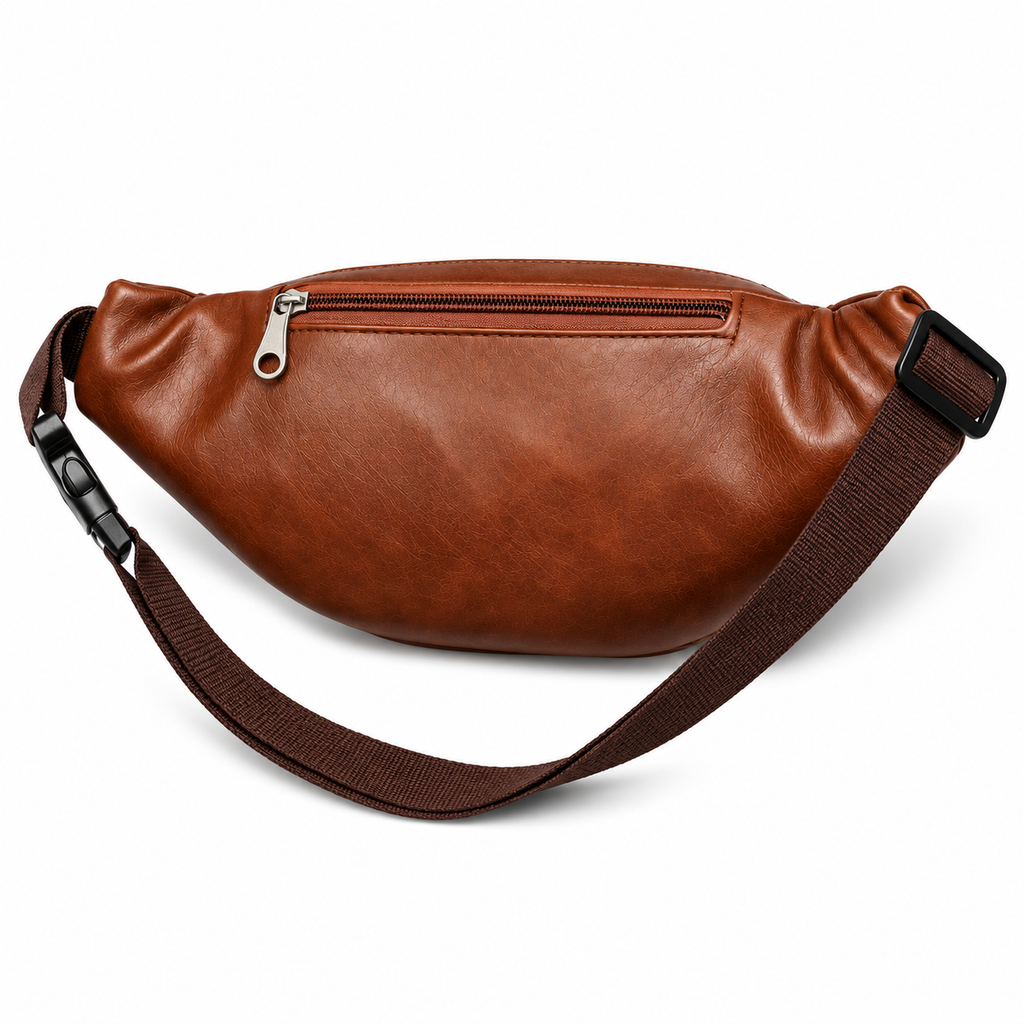 Sacoche Banane Homme en Cuir Véritable Multipoche, photo 10 sur 11