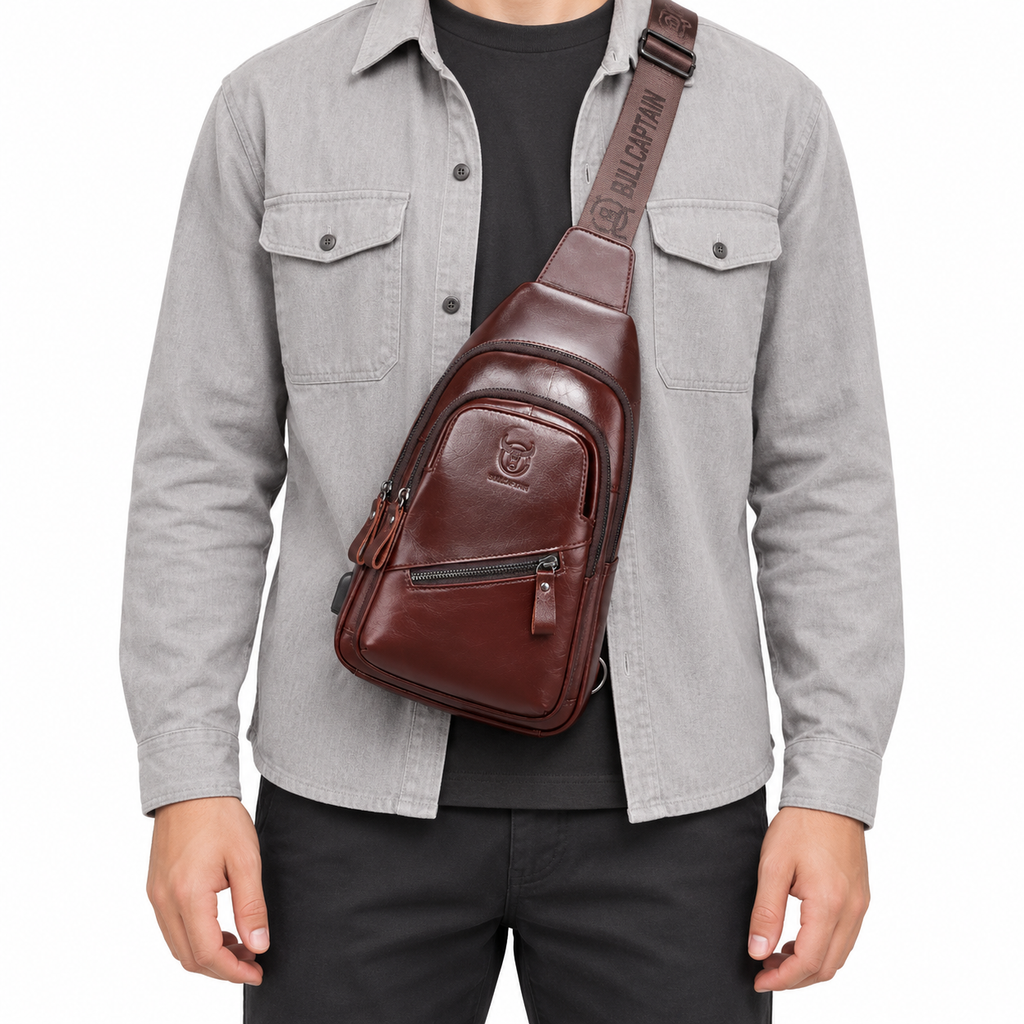 Sacoche Bandoulière Homme en Cuir à Port USB, photo 10 sur 10