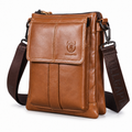 Sacoche Bandoulière Homme en Cuir de Vachette Huilé, coloris marron