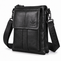 Sacoche Bandoulière Homme en Cuir de Vachette Huilé, coloris noir